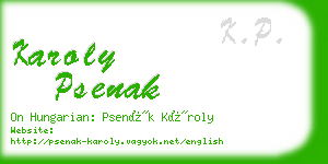 karoly psenak business card